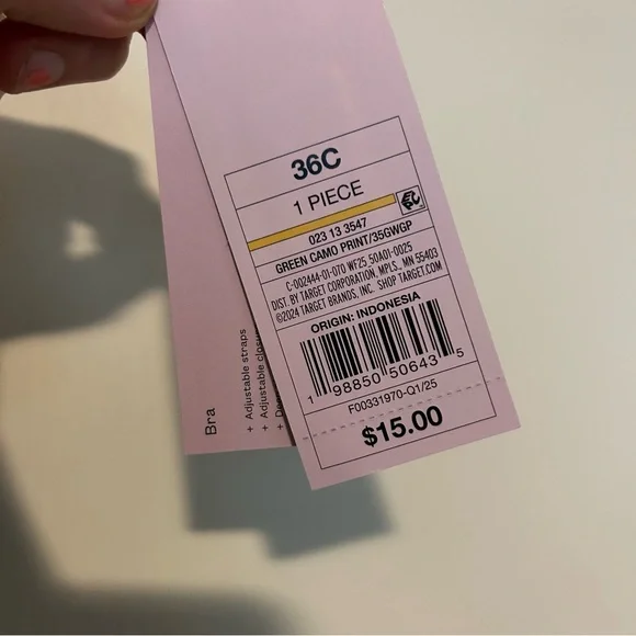 Camo Green Lace Trim Bra - Picture 2 of 2